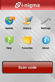 i-nigma qr datamatrix barcode reader (iPhone)